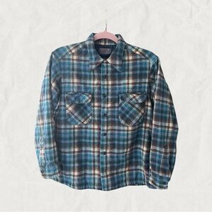 Pendleton Blue and Brown Plaid Shirt